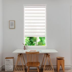 Store enrouleur jour/nuit Brize pose facile blanc chiné L.180 x l.90cm GoodHome
