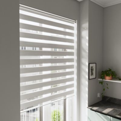 Store enrouleur jour/nuit Brize pose facile blanc chiné L.240 x l.160cm GoodHome