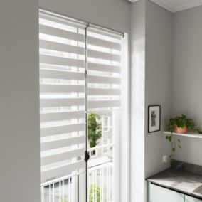 Store enrouleur jour/nuit Brize pose facile blanc chiné L.240 x l.75cm GoodHome