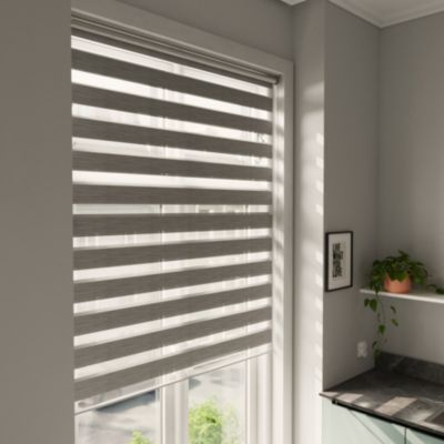 Store enrouleur jour/nuit Brize pose facile gris chiné L.180 x l.120cm GoodHome