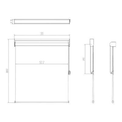 Store enrouleur jour/nuit Brize pose facile gris chiné L.180 x l.55cm GoodHome