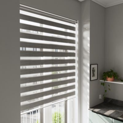Store enrouleur jour/nuit Brize pose facile gris chiné L.240 x l.180cm GoodHome
