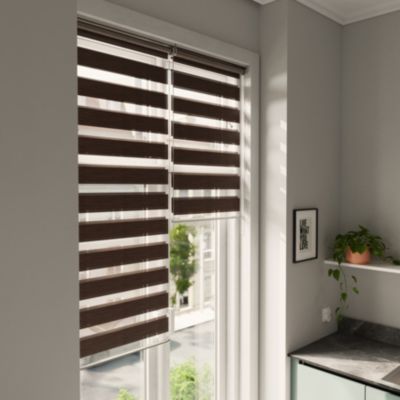 Store enrouleur jour/nuit Brize pose facile marron moucheté L.180 x l.55cm GoodHome