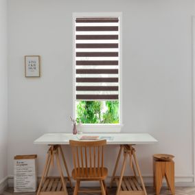 Store enrouleur jour/nuit Brize pose facile marron moucheté L.180 x l.60cm GoodHome