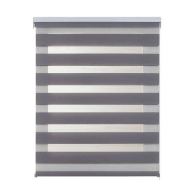 Store Enrouleur Jour Nuit Drop double tissage Argent 120 x 250 cm