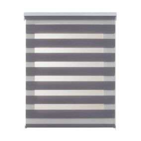 Store Enrouleur Jour Nuit Drop double tissage Argent 120 x 250 cm