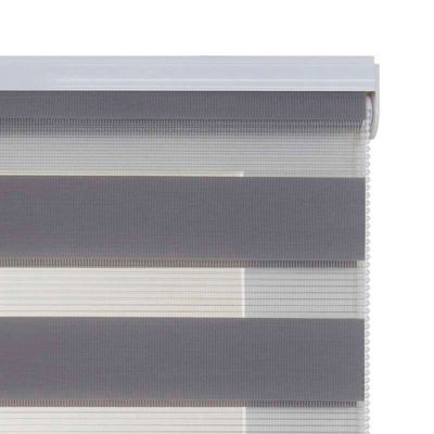 Store Enrouleur Jour Nuit Drop double tissage Argent 120 x 250 cm