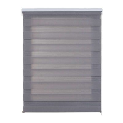 Store Enrouleur Jour Nuit Drop double tissage Argent 120 x 250 cm