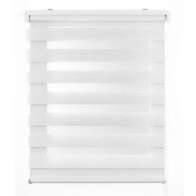 Store Enrouleur Jour Nuit Drop double tissage Blanc 180 x 180 cm
