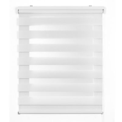 Store Enrouleur Jour Nuit Drop double tissage Blanc 80X250