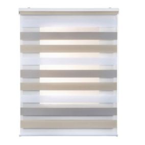 Store Enrouleur Jour Nuit Drop double tissage Tricolore 140 x 180 cm