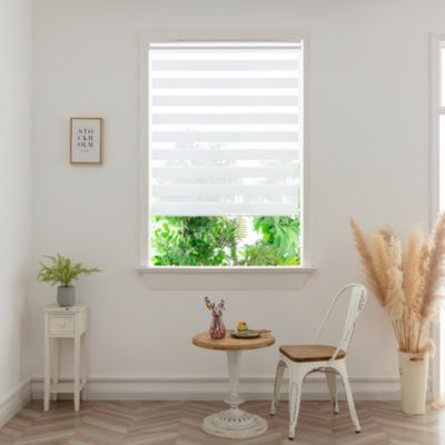 Store enrouleur jour/nuit Elin pose facile blanc cassé L.180 x l.120cm GoodHome