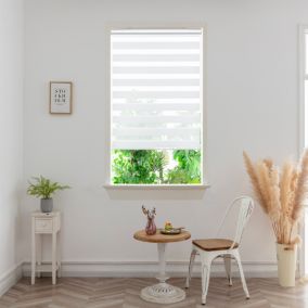Store enrouleur jour/nuit Elin pose facile blanc cassé L.180 x l.90cm GoodHome