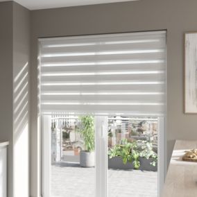 Store enrouleur jour/nuit Elin pose facile blanc cassé L.240 x l.180cm GoodHome