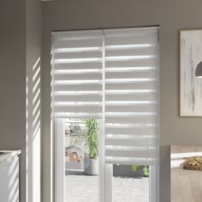 Store enrouleur jour/nuit Elin pose facile blanc cassé L.240 x l.75cm GoodHome