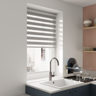 Store enrouleur jour/nuit Elin pose facile gris béton L.180 x l.90cm GoodHome
