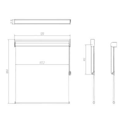 Store enrouleur jour/nuit Elin pose facile noir L.180 x l.120cm GoodHome