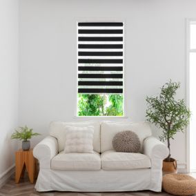 Store enrouleur jour/nuit Elin pose facile noir L.180 x l.60cm GoodHome