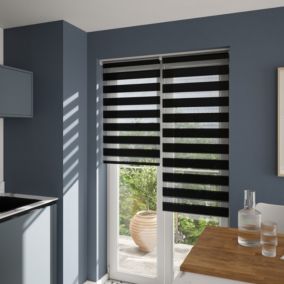 Store enrouleur jour/nuit Elin pose facile noir L.240 x l.75cm GoodHome