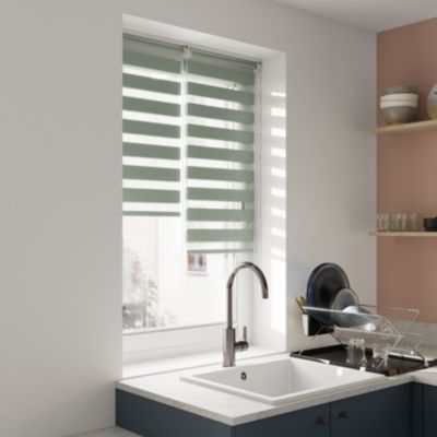 Store enrouleur jour/nuit Elin pose facile vert céladon L.140 x l.40cm GoodHome