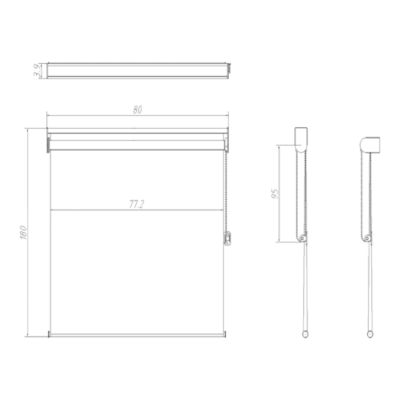 Store enrouleur jour/nuit Keston pose facile noir L.180 x l.80cm GoodHome