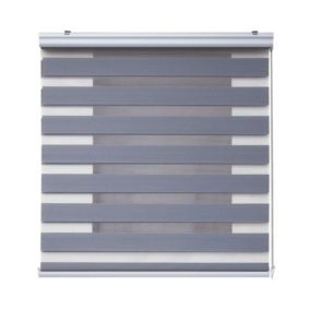 Store Enrouleur Jour Nuit Premium Finitions en Aluminium Argent 140 x 250 cm