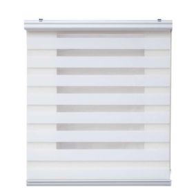 Store Enrouleur Jour Nuit Premium Finitions en Aluminium Blanc 100 x 250 cm