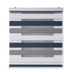 Store Enrouleur Jour Nuit Premium Finitions en Aluminium Blanc-Taupe-Graphite 180 x 250 cm