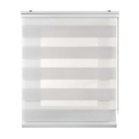 Store Enrouleur Jour Nuit Premium Finitions en Aluminium Gris clair 100 x 250 cm