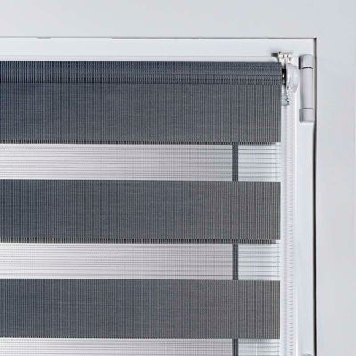 Store Enrouleur Jour Nuit sans perçage EasyFix Argent 75 x 180 cm