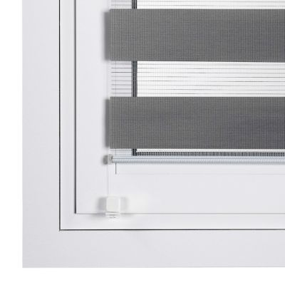 Store Enrouleur Jour Nuit sans perçage EasyFix Argent 75 x 180 cm