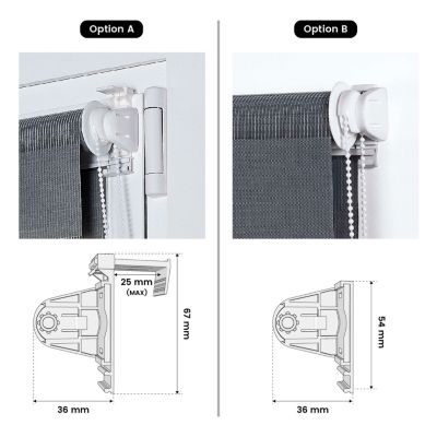 Store Enrouleur Jour Nuit sans perçage EasyFix Argent 75 x 180 cm