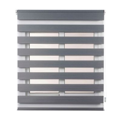Store Enrouleur Jour Nuit sans perçage EasyFix Argent 75 x 180 cm