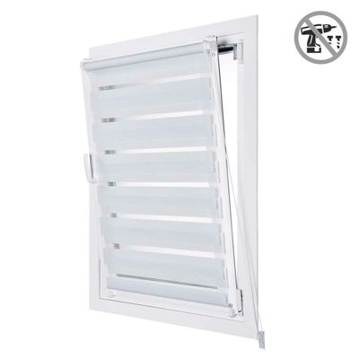 Store Enrouleur Jour Nuit sans perçage EasyFix Blanc 90 x 180 cm