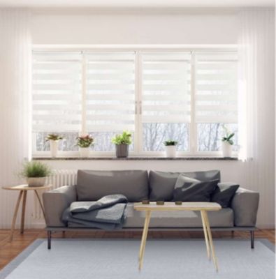 Store Enrouleur Jour Nuit sans perçage EasyFix Blanc 90 x 180 cm