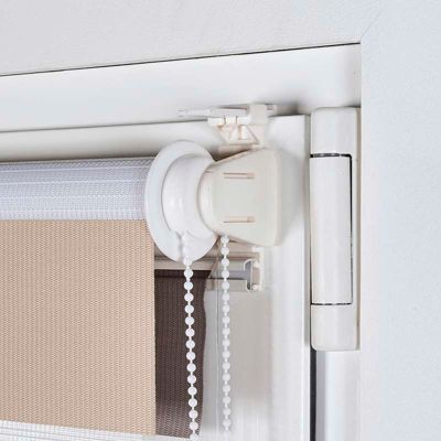 Store Enrouleur Jour Nuit sans perçage EasyFix Blanc-gris-beige 45 x 180 cm