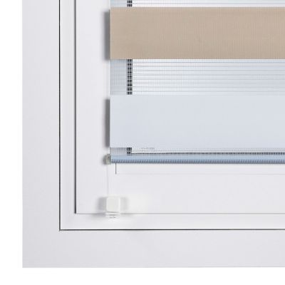 Store Enrouleur Jour Nuit sans perçage EasyFix Blanc-gris-beige 45 x 180 cm