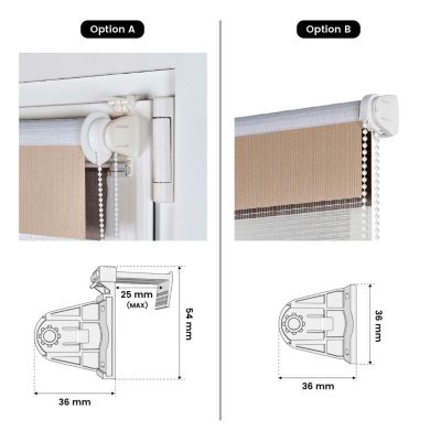 Store Enrouleur Jour Nuit sans perçage EasyFix Blanc-gris-beige 45 x 180 cm