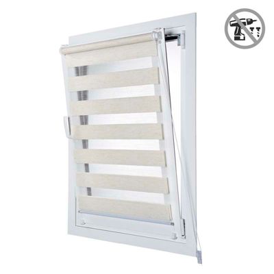 Store Enrouleur Jour Nuit sans perçage EasyFix Lin 45 x 180 cm