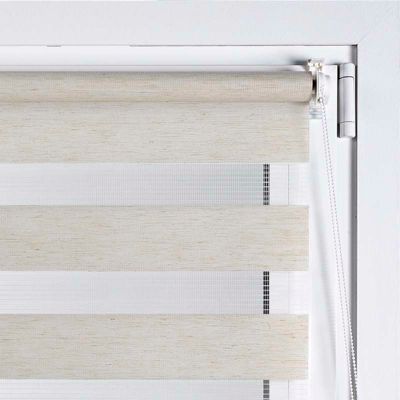 Store Enrouleur Jour Nuit sans perçage EasyFix Lin 45 x 180 cm