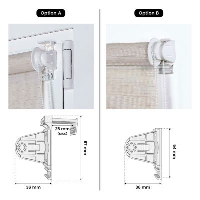 Store Enrouleur Jour Nuit sans perçage EasyFix Lin 45 x 180 cm