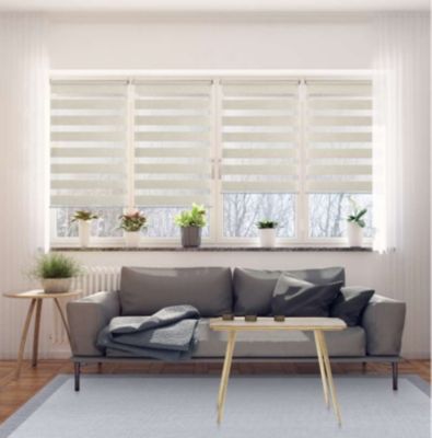 Store Enrouleur Jour Nuit sans perçage EasyFix Lin 75 x 180 cm