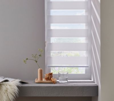 Store enrouleur jour/nuit sans perçage blanc l.40 x H.120cm Madeco