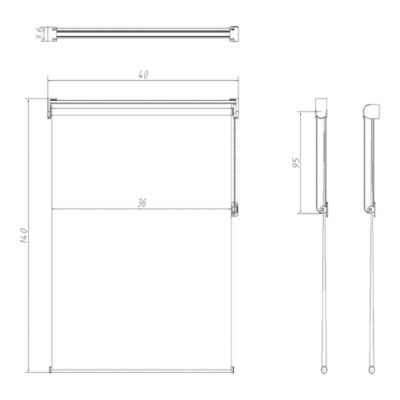 Store enrouleur jour / nuit sans perçage blanc l.40 x H.140cm