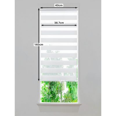 Store enrouleur jour / nuit sans perçage blanc l.40 x H.140cm