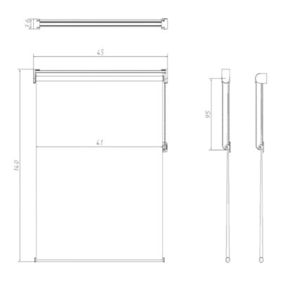 Store enrouleur jour / nuit sans perçage blanc l.45 x H.140cm