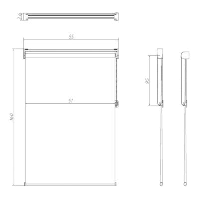 Store enrouleur jour / nuit sans perçage blanc l.55 x H.160cm