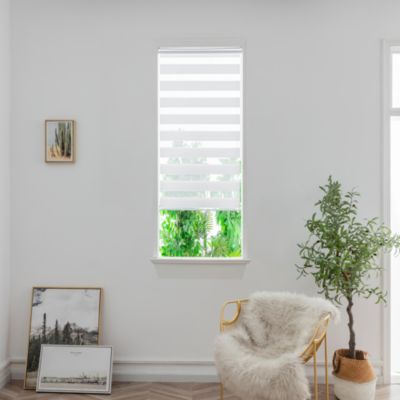 Store enrouleur jour / nuit sans perçage blanc l.55 x H.160cm