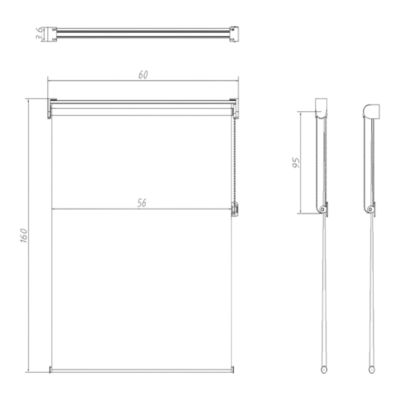 Store enrouleur jour / nuit sans perçage blanc l.60 x H.160cm