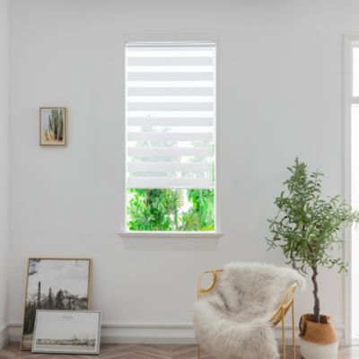Store enrouleur jour / nuit sans perçage blanc l.90 x H.160cm